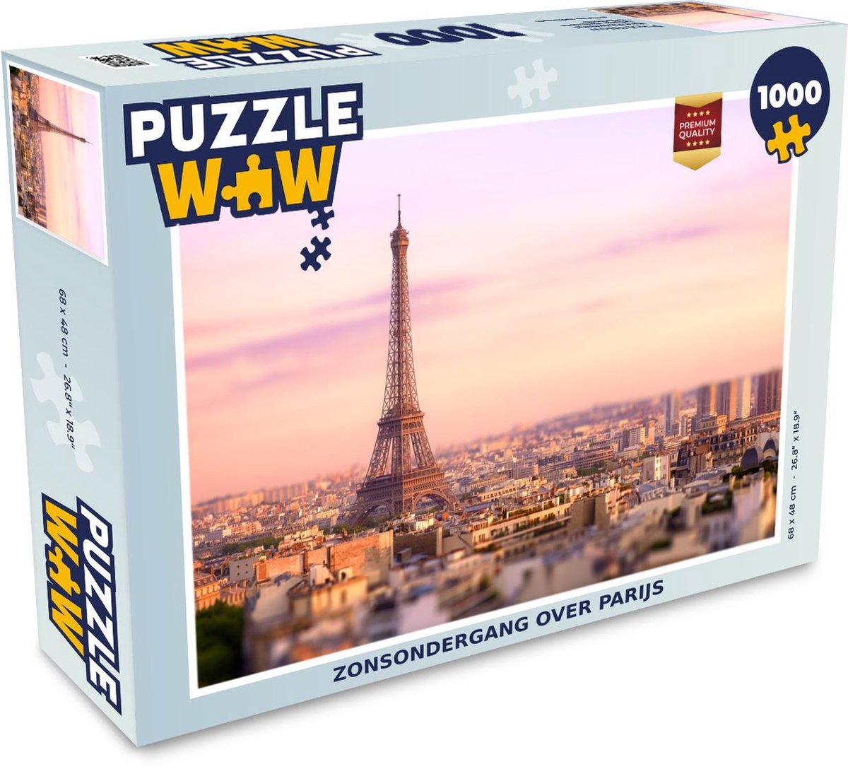 Puzzel 1000 stukjes volwassenen Parijs 1000 stukjes - Zonsondergang over Parijs  - PuzzleWow heeft +100000 puzzels