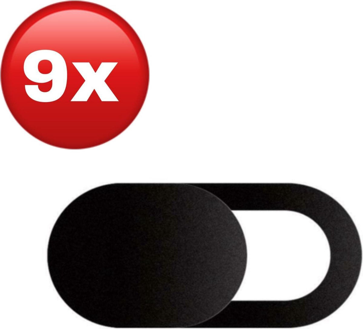 9 stuks - Webcam cover - Camera schuifje - Privacy - Cover - Schuifje - Zwart