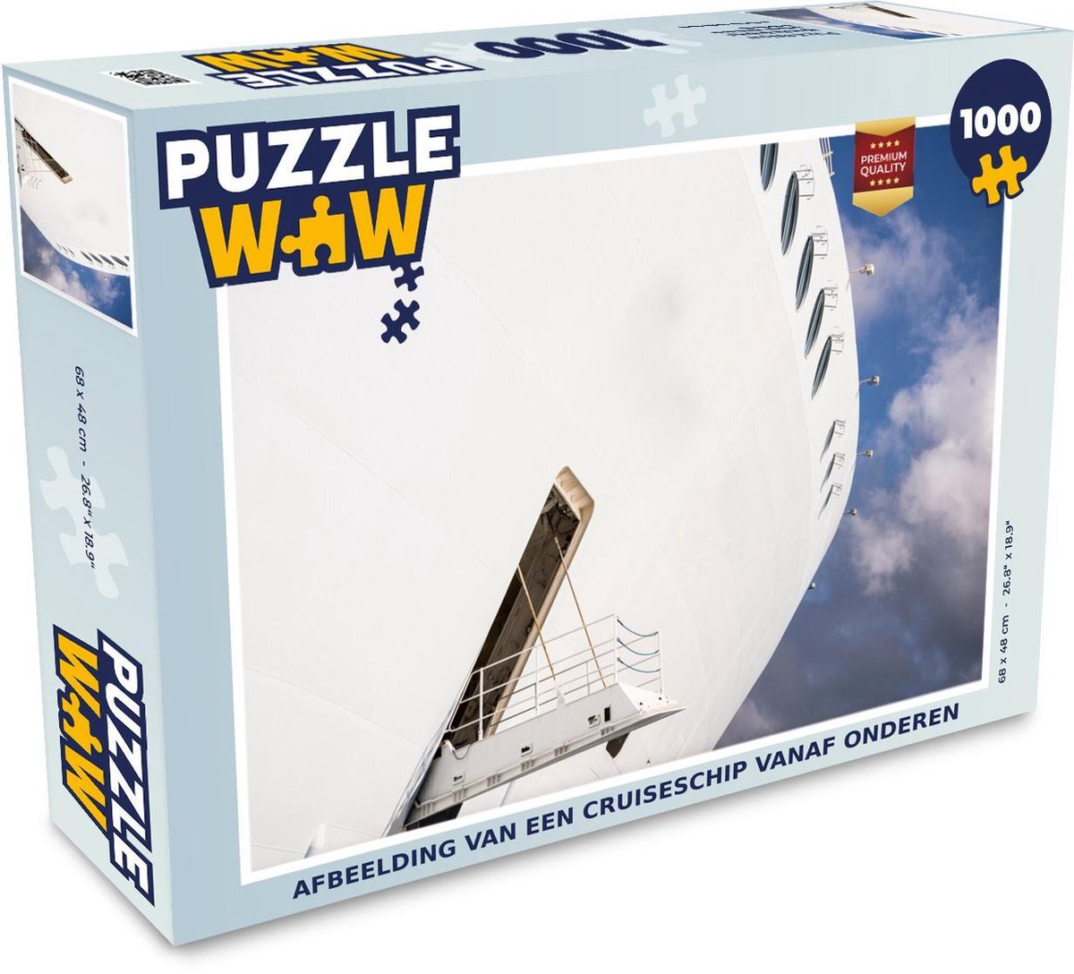Puzzel 1000 stukjes volwassenen Cruiseschip 1000 stukjes - Afbeelding van een cruiseschip vanaf onderen  - PuzzleWow heeft +100000 puzzels
