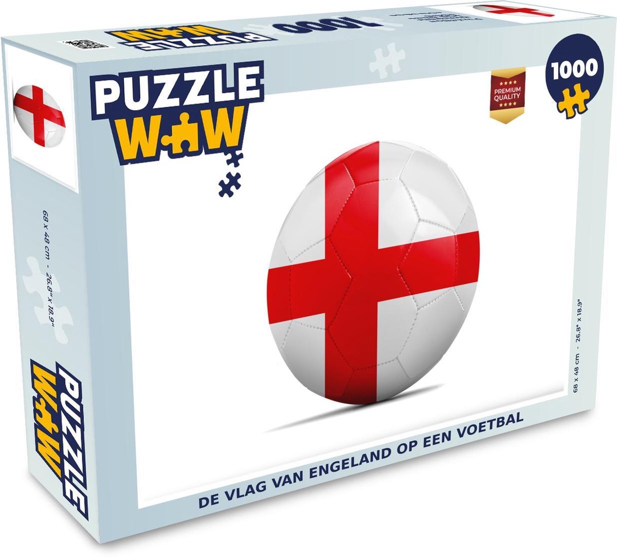 Puzzel Vlag Engeland 1000 stukjes - De vlag van Engeland op een voetbal