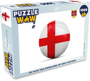 Puzzel Vlag Engeland 1000 stukjes - De vlag van Engeland op een voetbal