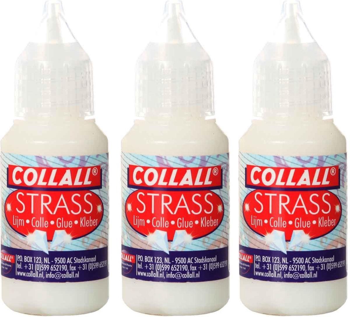 3x Strasslijm Collall - Totaal 75ml - Voor het plakken van strass-steentjes en het maken van Sieraden
