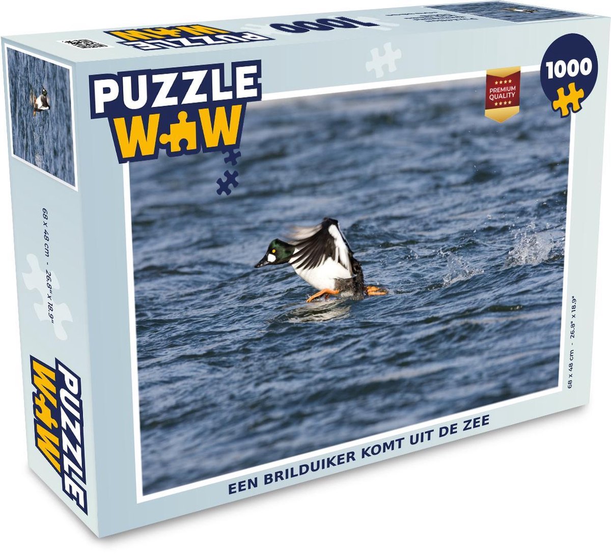 Puzzel 1000 stukjes volwassenen Brilduiker 1000 stukjes - Een brilduiker komt uit de zee PuzzleWow heeft +100000 puzzels