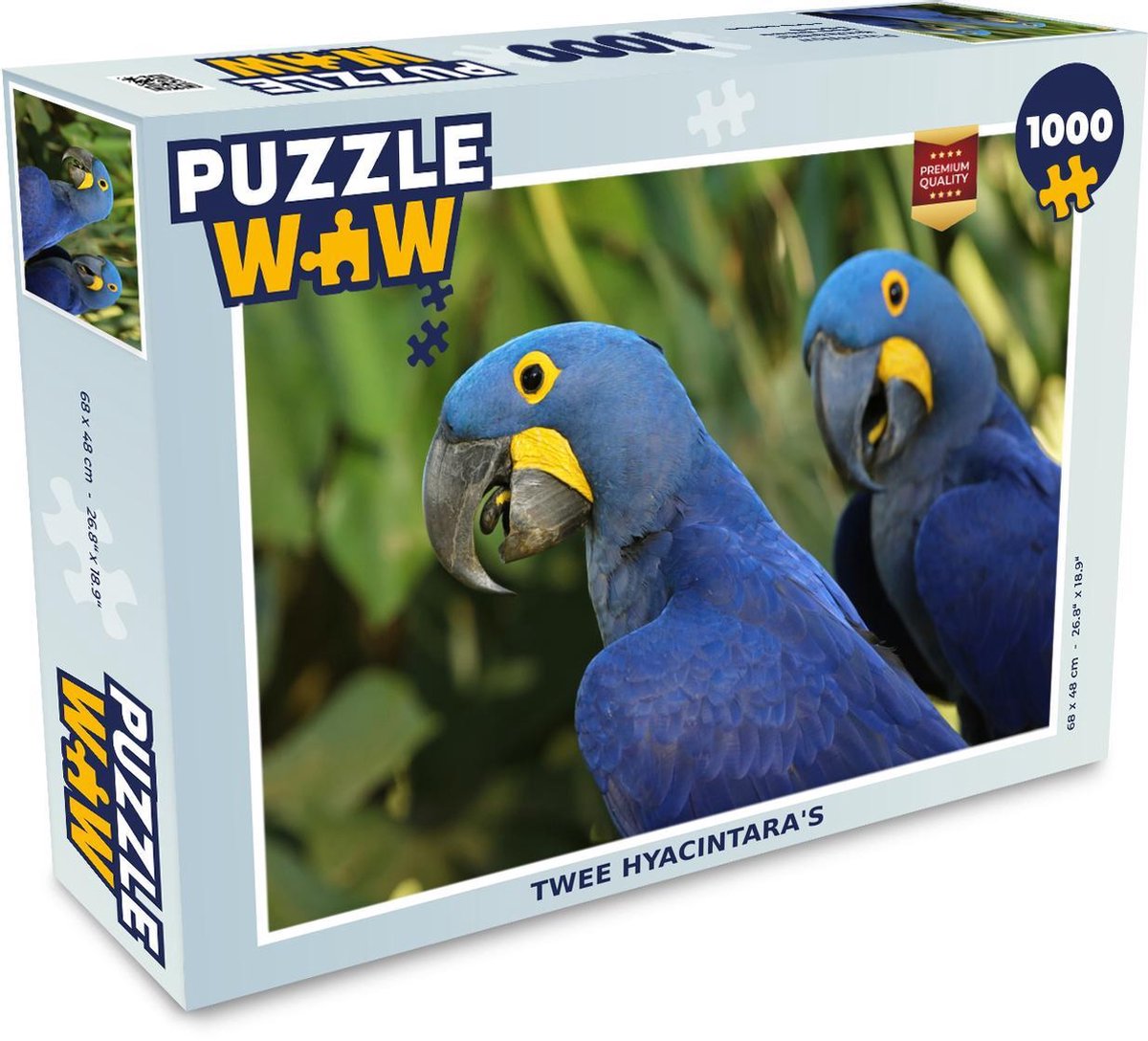 Puzzel 1000 stukjes volwassenen Hyacinthara 1000 stukjes - Twee hyacintara's  - PuzzleWow heeft +100000 puzzels