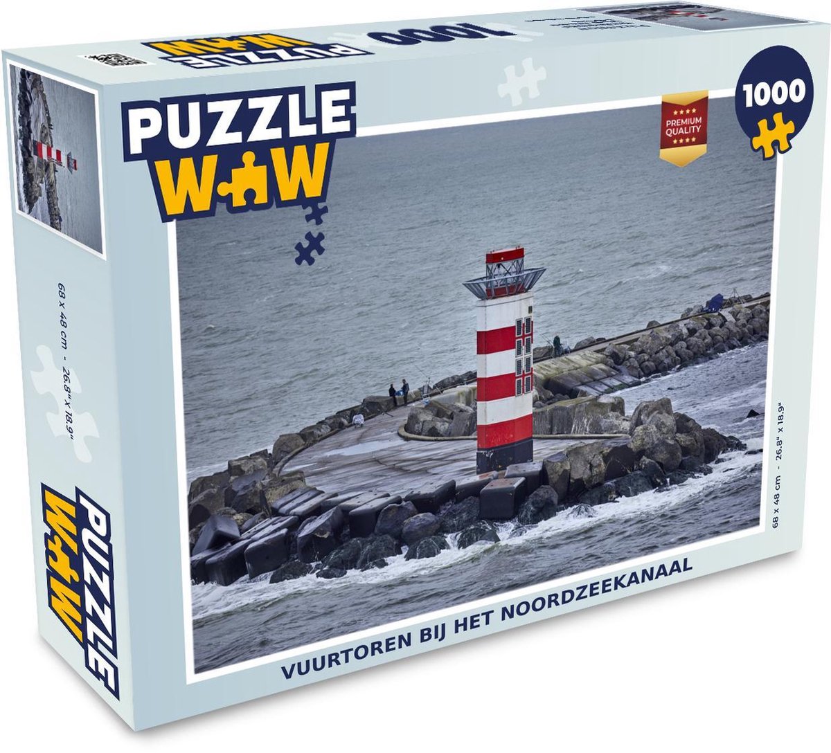 Puzzel 1000 stukjes volwassenen Landschappen Nederland 1000 stukjes - Vuurtoren bij het Noordzeekanaal  - PuzzleWow heeft +100000 puzzels