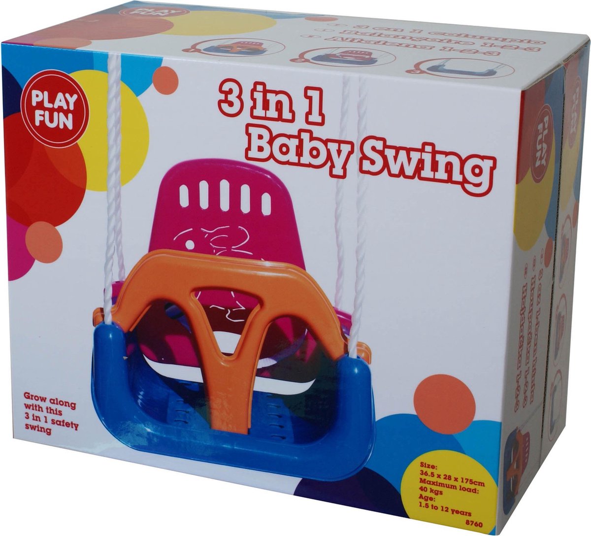 Playfun Schommelzitje 3-in-1 Multicolor