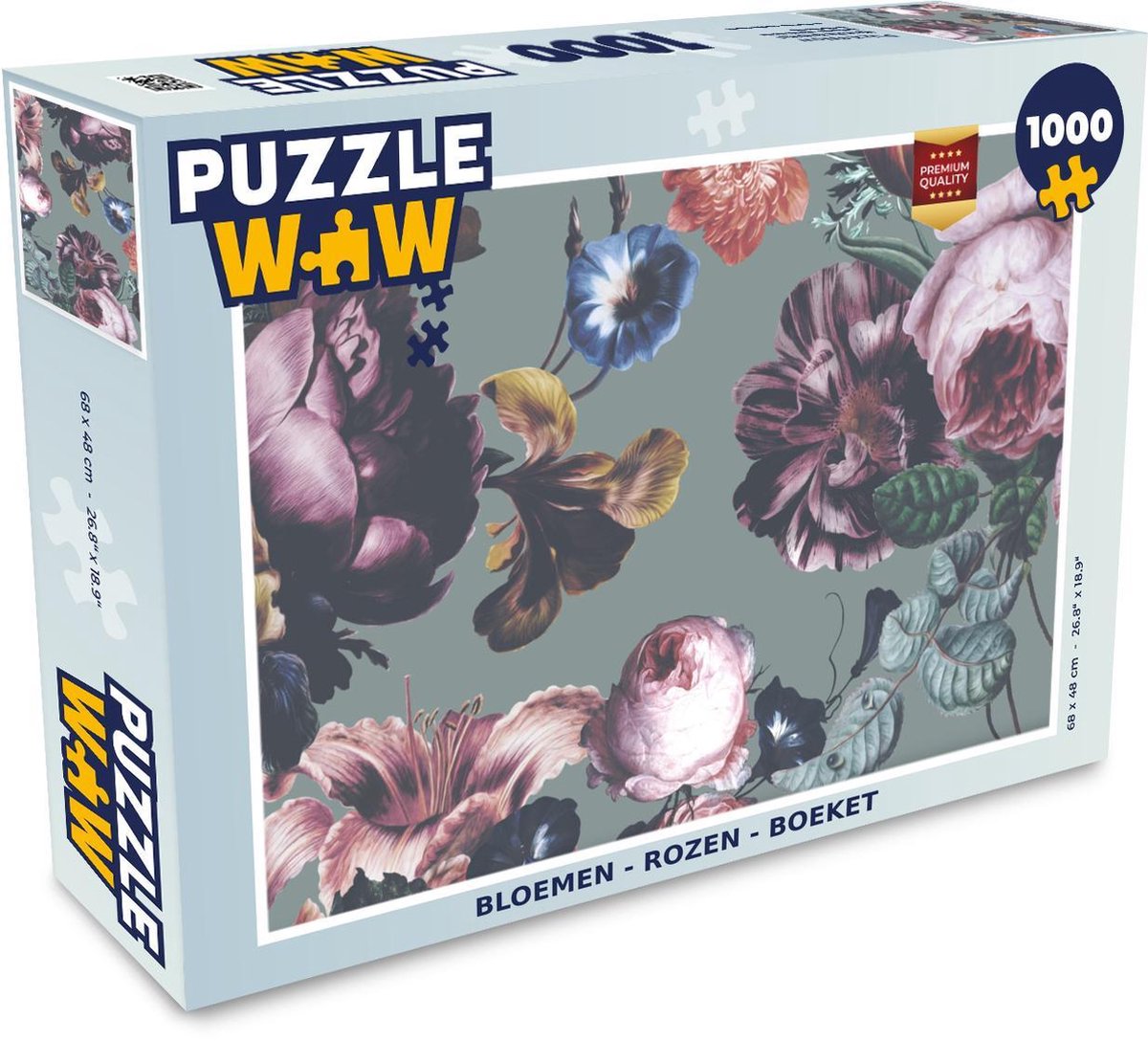 Puzzel - Puzzel 1000 stukjes volwassenen - Bloemen - Rozen - Boeket - Legpuzzel