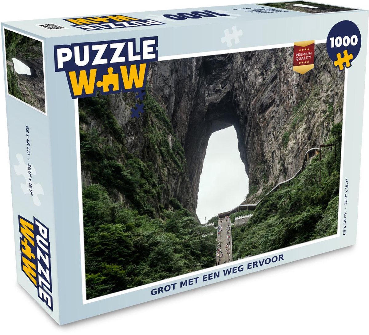 Puzzel 1000 stukjes volwassenen Verborgen Schoonheid 1000 stukjes - Grot met een weg ervoor  - PuzzleWow heeft +100000 puzzels