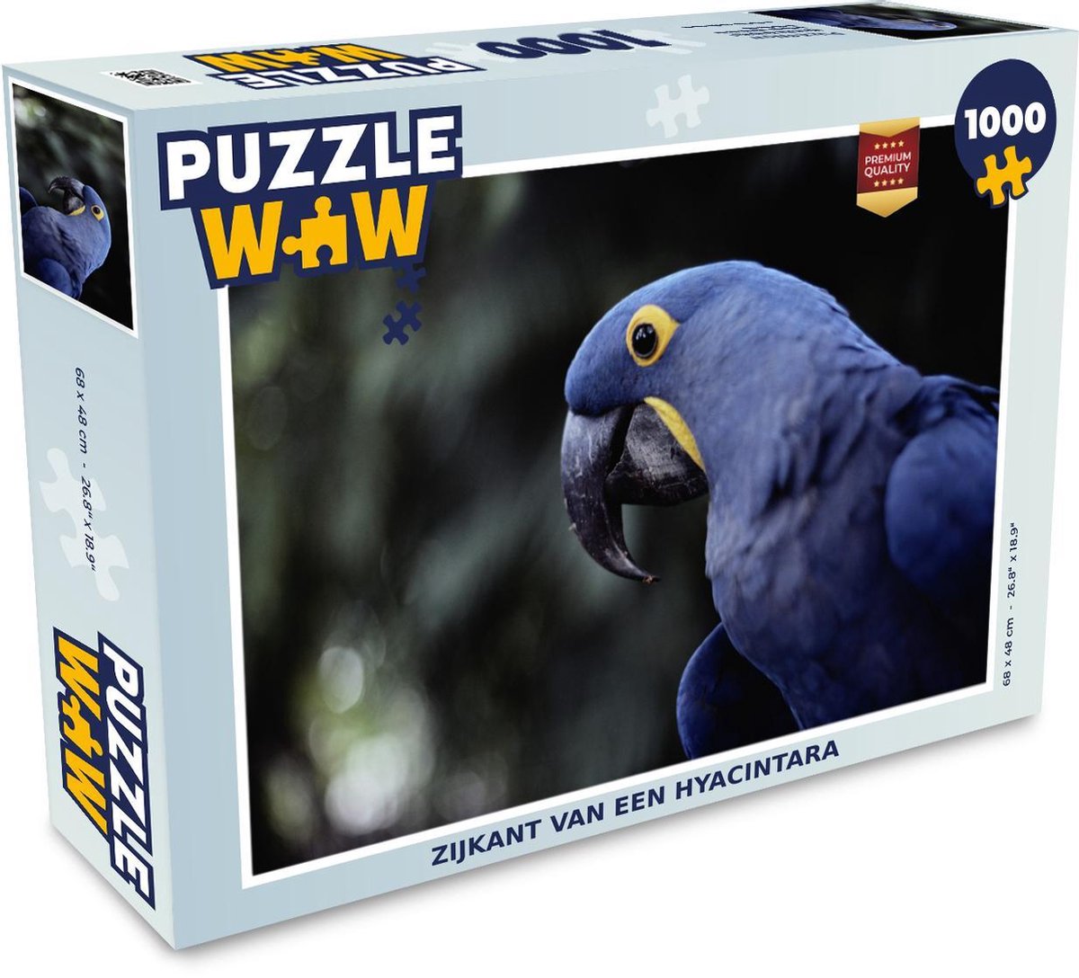 Puzzel 1000 stukjes volwassenen Hyacinthara 1000 stukjes - Zijkant van een hyacintara  - PuzzleWow heeft +100000 puzzels