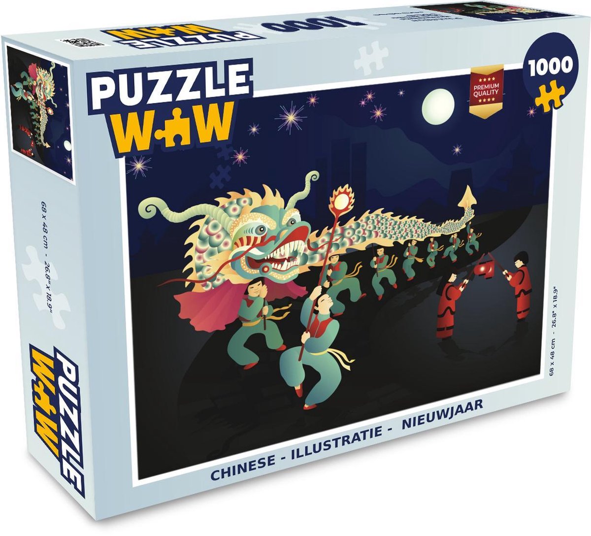 Puzzel - Puzzel 1000 stukjes volwassenen - Chinese - Illustratie - Nieuwjaar - Legpuzzel