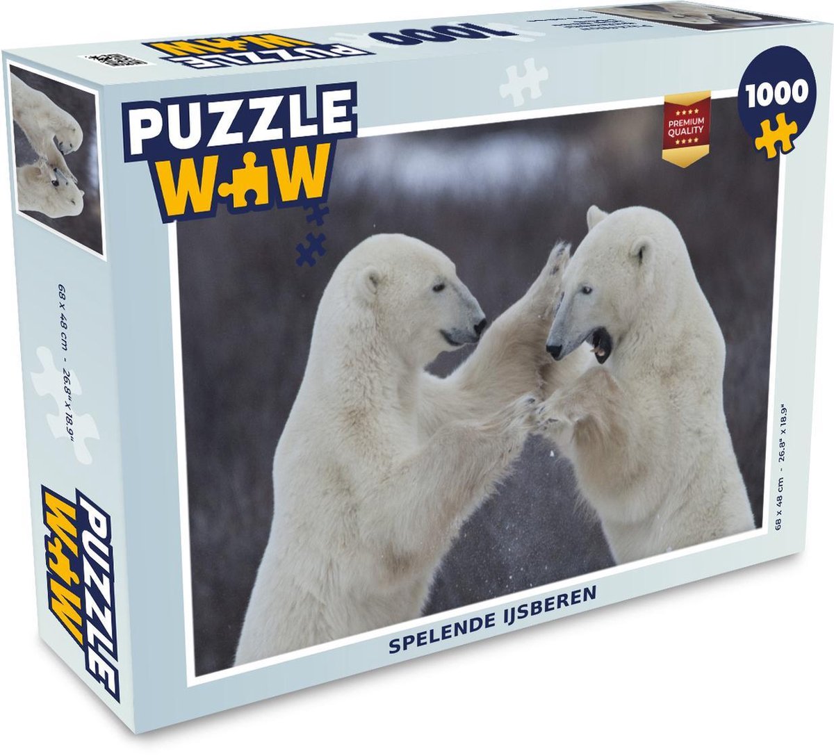 Puzzel 1000 stukjes volwassenen Spelende dieren 1000 stukjes - Spelende ijsberen puzzel 1000 stukjes  - PuzzleWow heeft +100000 puzzels