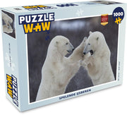 Puzzel 1000 stukjes volwassenen Spelende dieren 1000 stukjes - Spelende ijsberen puzzel 1000 stukjes  - PuzzleWow heeft +100000 puzzels
