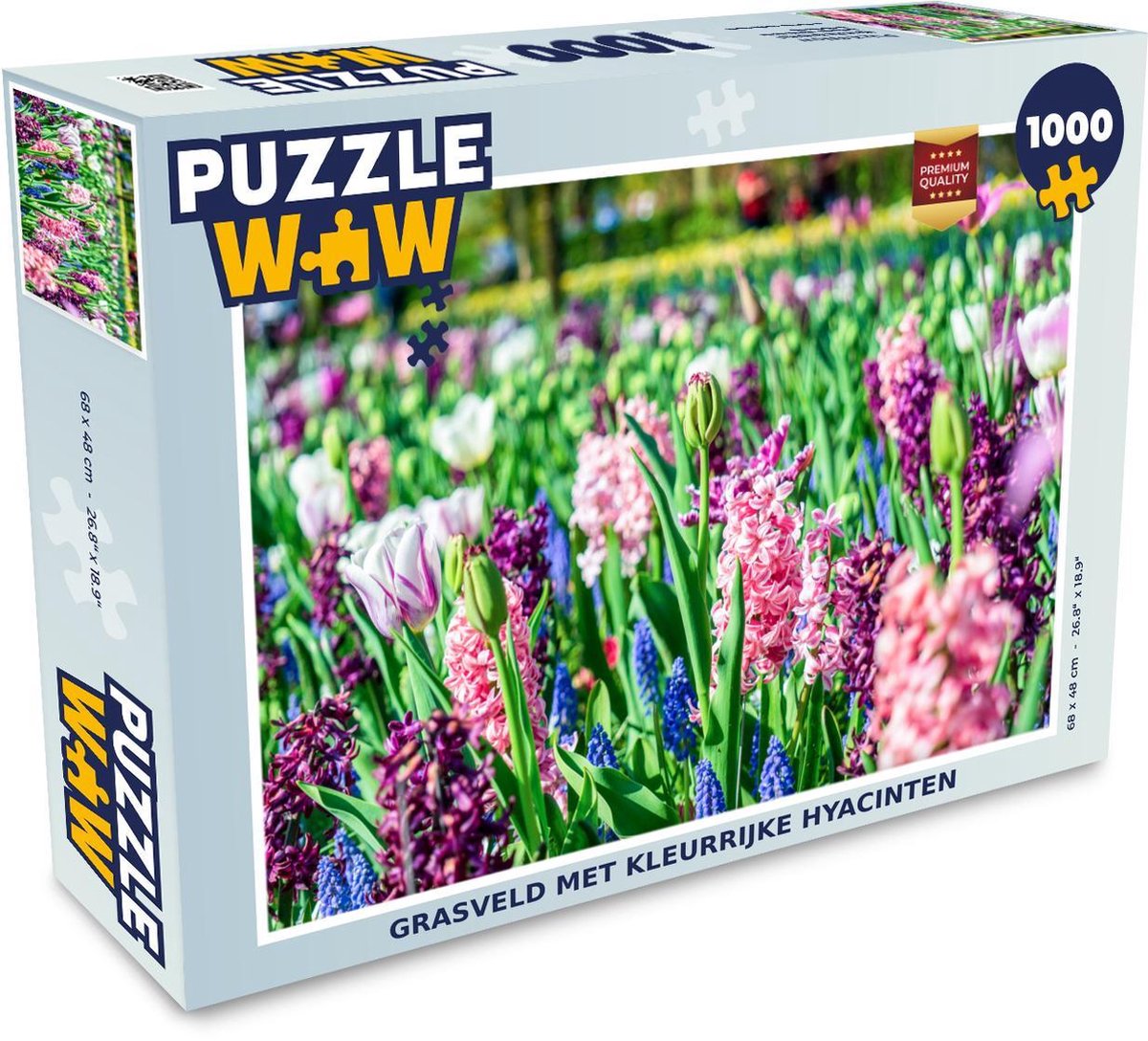 Puzzel 1000 stukjes volwassenen Hyacint  1000 stukjes - Grasveld met kleurrijke hyacinten puzzel 1000 stukjes  - PuzzleWow heeft +100000 puzzels