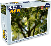 Puzzel 1000 stukjes volwassenen Vogelkers 1000 stukjes - Takken van de vogelkers met witte bloesem puzzel 1000 stukjes  - PuzzleWow heeft +100000 puzzels