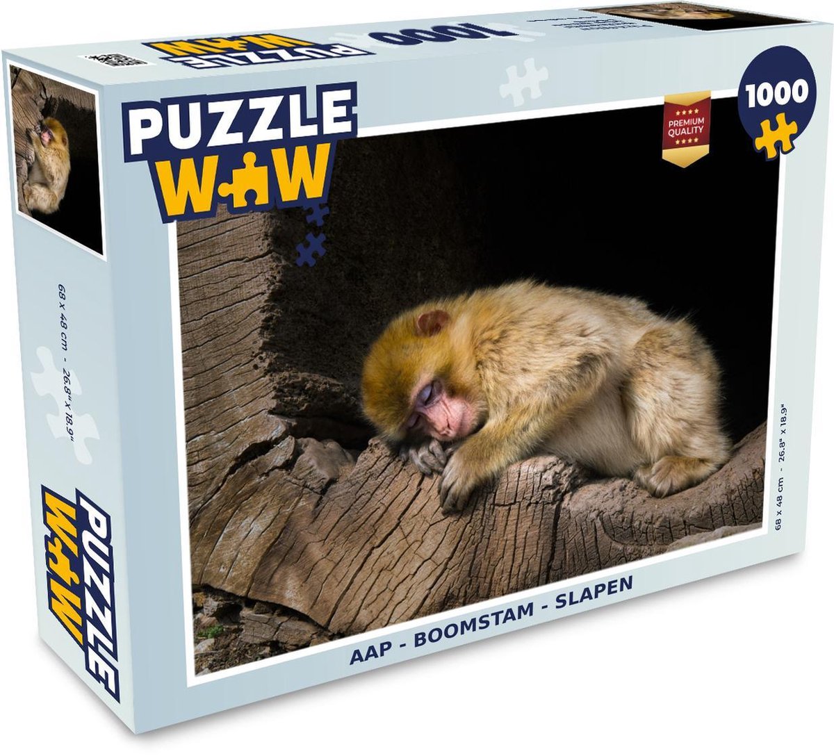 Puzzel - Puzzel 1000 stukjes volwassenen - Aap - Boomstam - Slapen - Legpuzzel