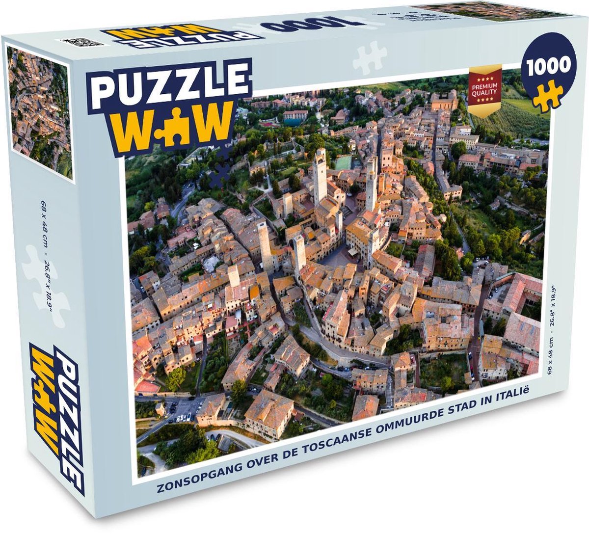 Puzzel 1000 stukjes volwassenen San Gimignano 1000 stukjes - Zonsopgang over de Toscaanse ommuurde stad in Italië  - PuzzleWow heeft +100000 puzzels