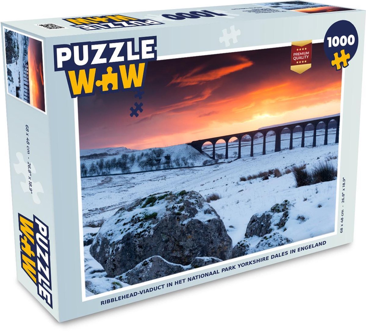 Puzzel 1000 stukjes volwassenen Nationaal park Yorkshire Dales 1000 stukjes - Ribblehead-viaduct in het Nationaal park Yorkshire Dales in Engeland  - PuzzleWow heeft +100000 puzzels