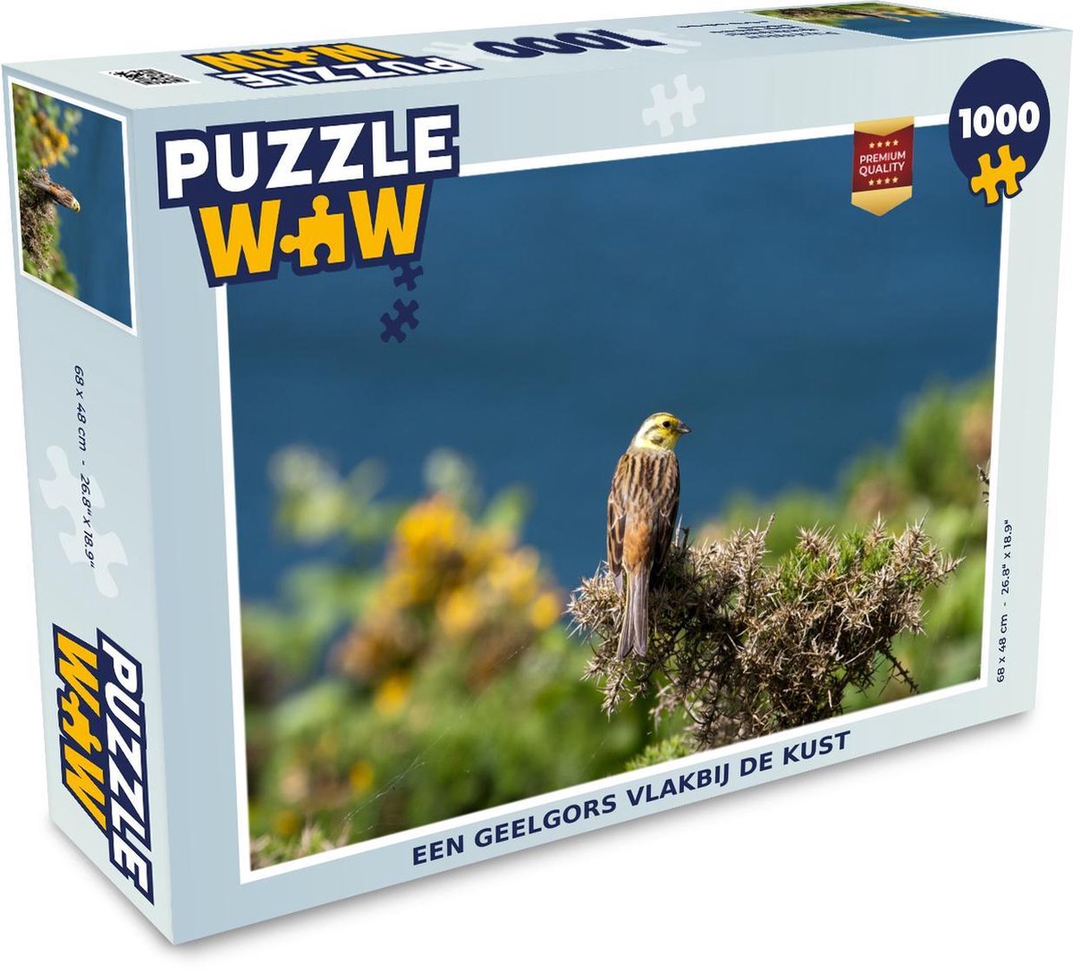 Puzzel 1000 stukjes volwassenen Geelgors 1000 stukjes - Een geelgors vlakbij de kust  - PuzzleWow heeft +100000 puzzels