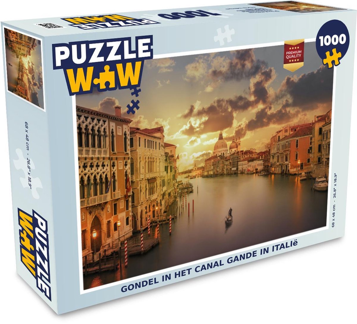 Puzzel 1000 stukjes volwassenen Italië 1000 stukjes - Gondel in het Canal Gande in Italië  - PuzzleWow heeft +100000 puzzels