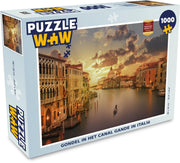 Puzzel 1000 stukjes volwassenen Italië 1000 stukjes - Gondel in het Canal Gande in Italië  - PuzzleWow heeft +100000 puzzels