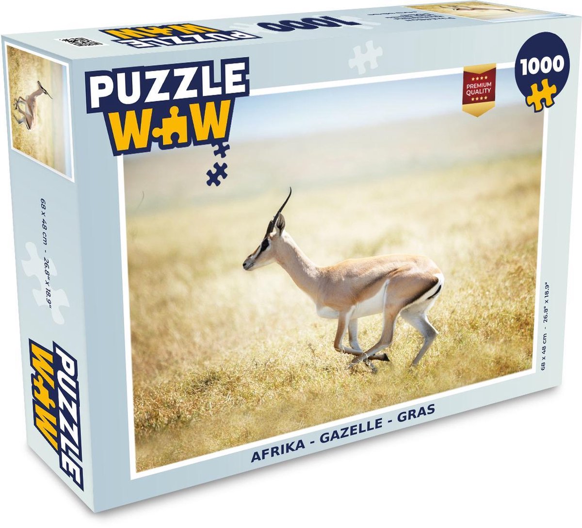 Puzzel - Puzzel 1000 stukjes volwassenen - Afrika - Gazelle - Gras - Legpuzzel