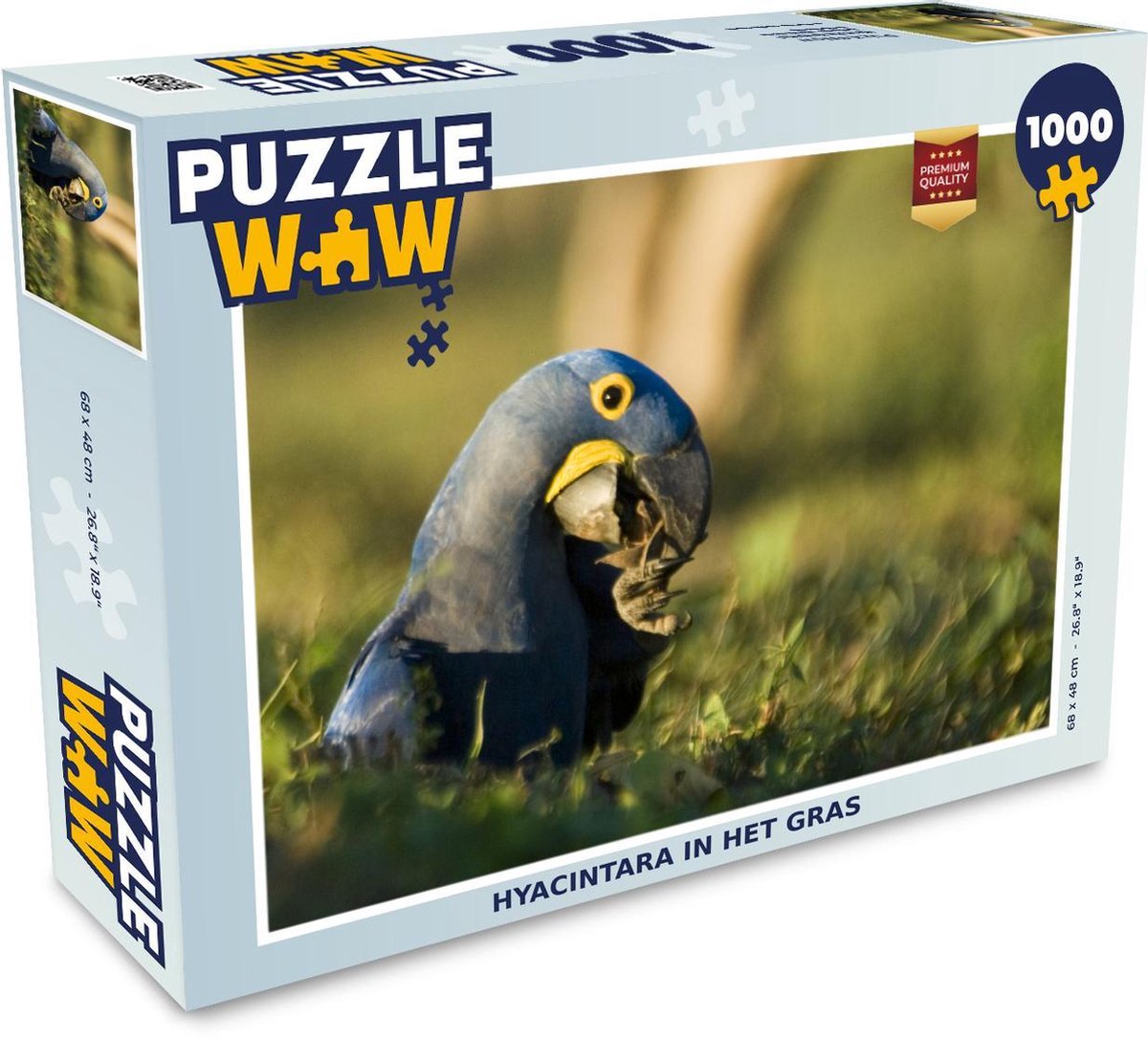 Puzzel 1000 stukjes volwassenen Hyacinthara 1000 stukjes - Hyacintara in het gras  - PuzzleWow heeft +100000 puzzels