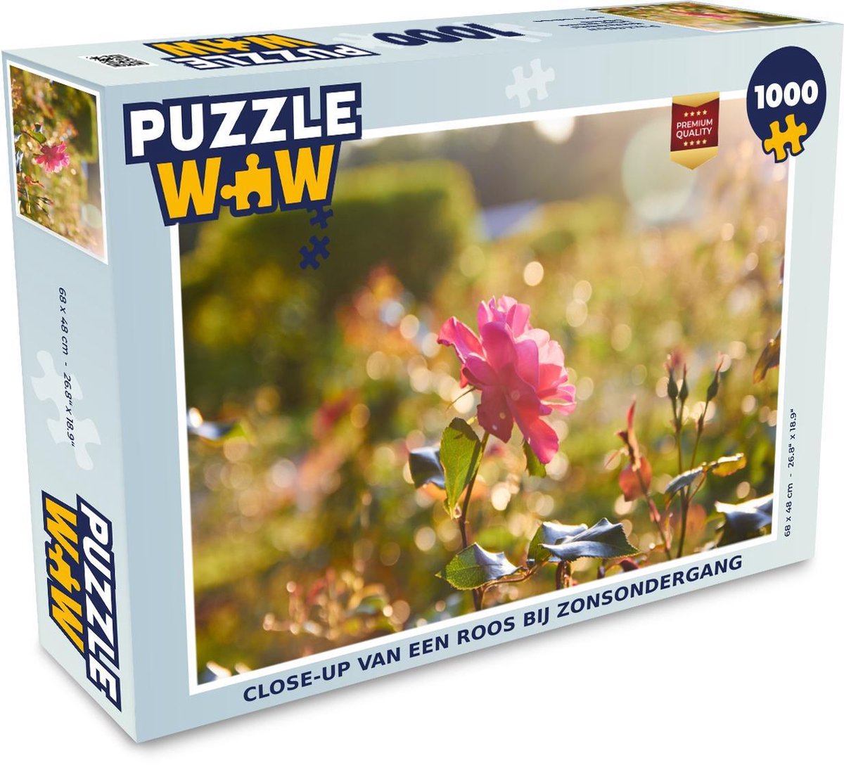 Puzzel 1000 stukjes volwassenen Rozen close-up 1000 stukjes - Close-up van een roos bij zonsondergang puzzel 1000 stukjes  - PuzzleWow heeft +100000 puzzels