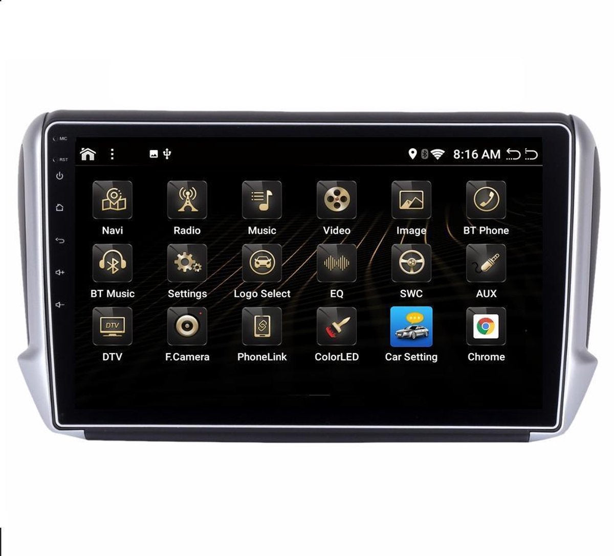 Peugeot 208/2008 navigatie carkit full touch usb android auto carplay android 10