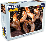 Puzzel - Puzzel 1000 stukjes volwassenen - BBQ - Worst - Grill - Legpuzzel