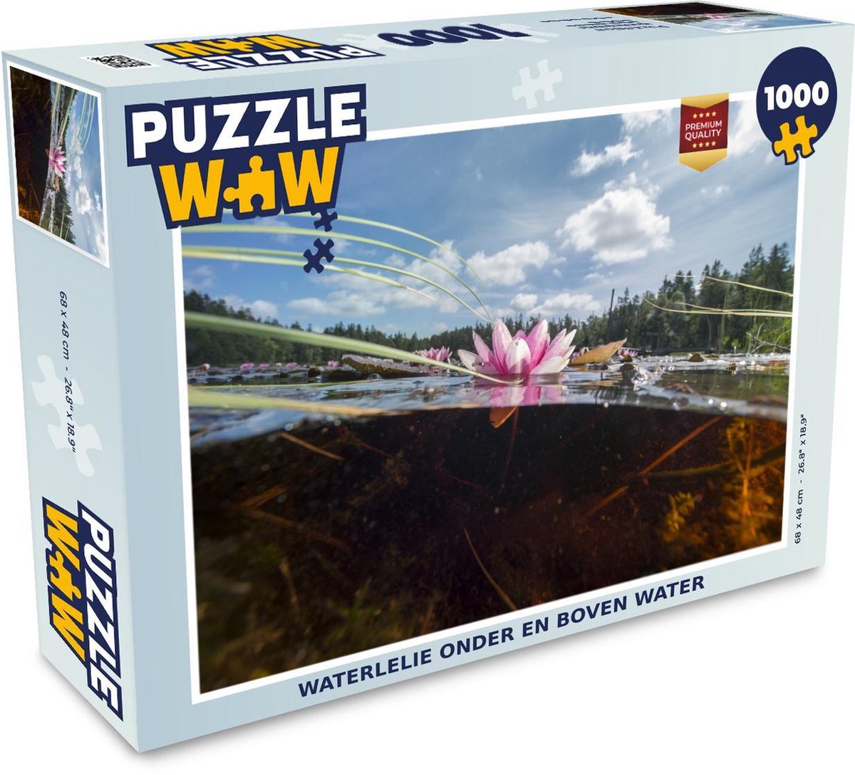 Puzzel 1000 stukjes volwassenen Semi onderwater 1000 stukjes - Waterlelie onder en boven water  - PuzzleWow heeft +100000 puzzels
