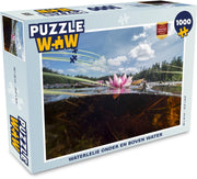 Puzzel 1000 stukjes volwassenen Semi onderwater 1000 stukjes - Waterlelie onder en boven water  - PuzzleWow heeft +100000 puzzels