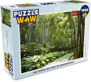 Puzzel 1000 stukjes volwassenen Guangzhou Groen 1000 stukjes - Pad door het bos in Guangzhou puzzel 1000 stukjes  - PuzzleWow heeft +100000 puzzels