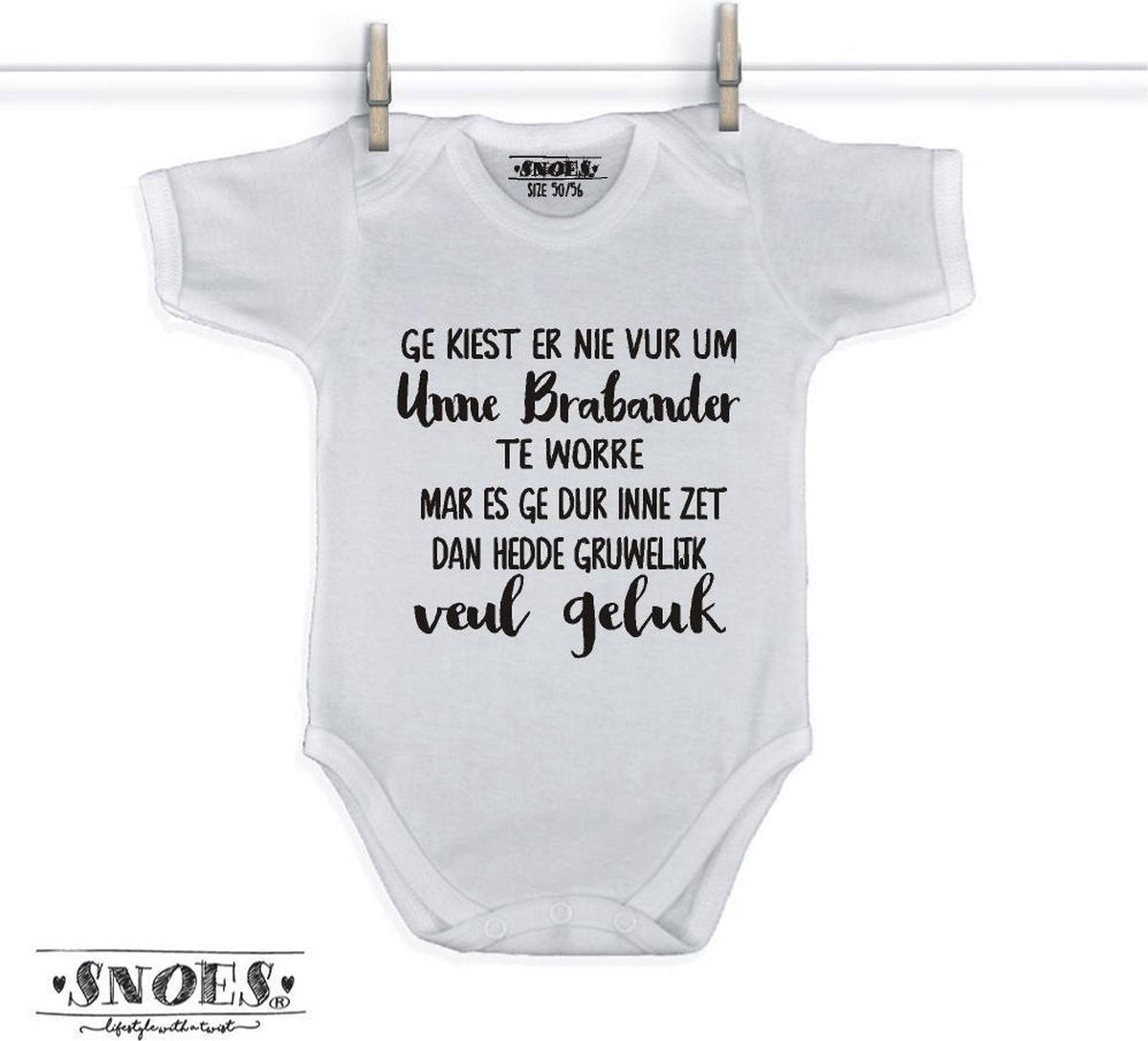 Rompertje Ge kiest nie Brabants - Wit/Zwart - Maat 50/56