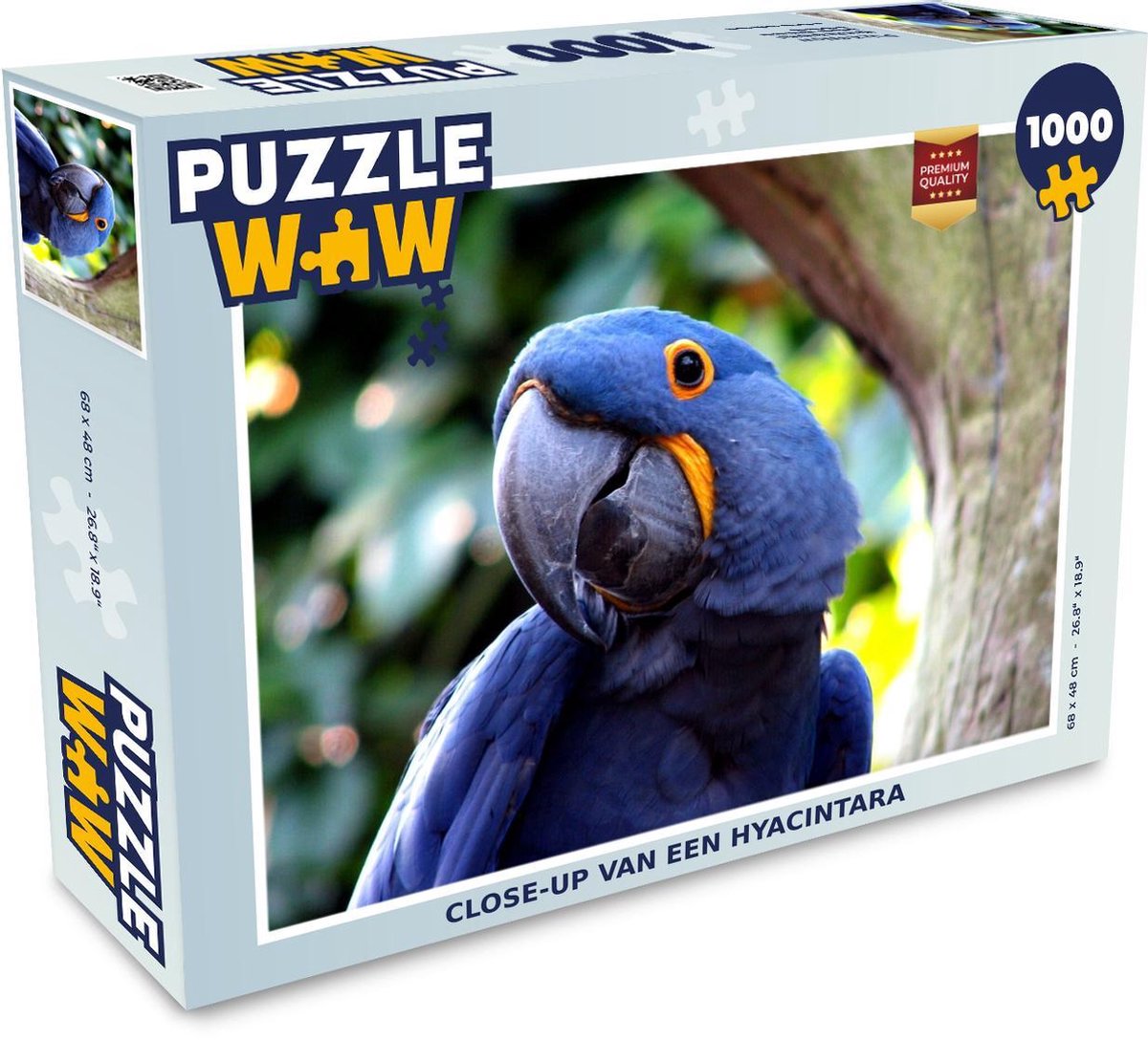 Puzzel 1000 stukjes volwassenen Hyacinthara 1000 stukjes - Close-up van een hyacintara  - PuzzleWow heeft +100000 puzzels