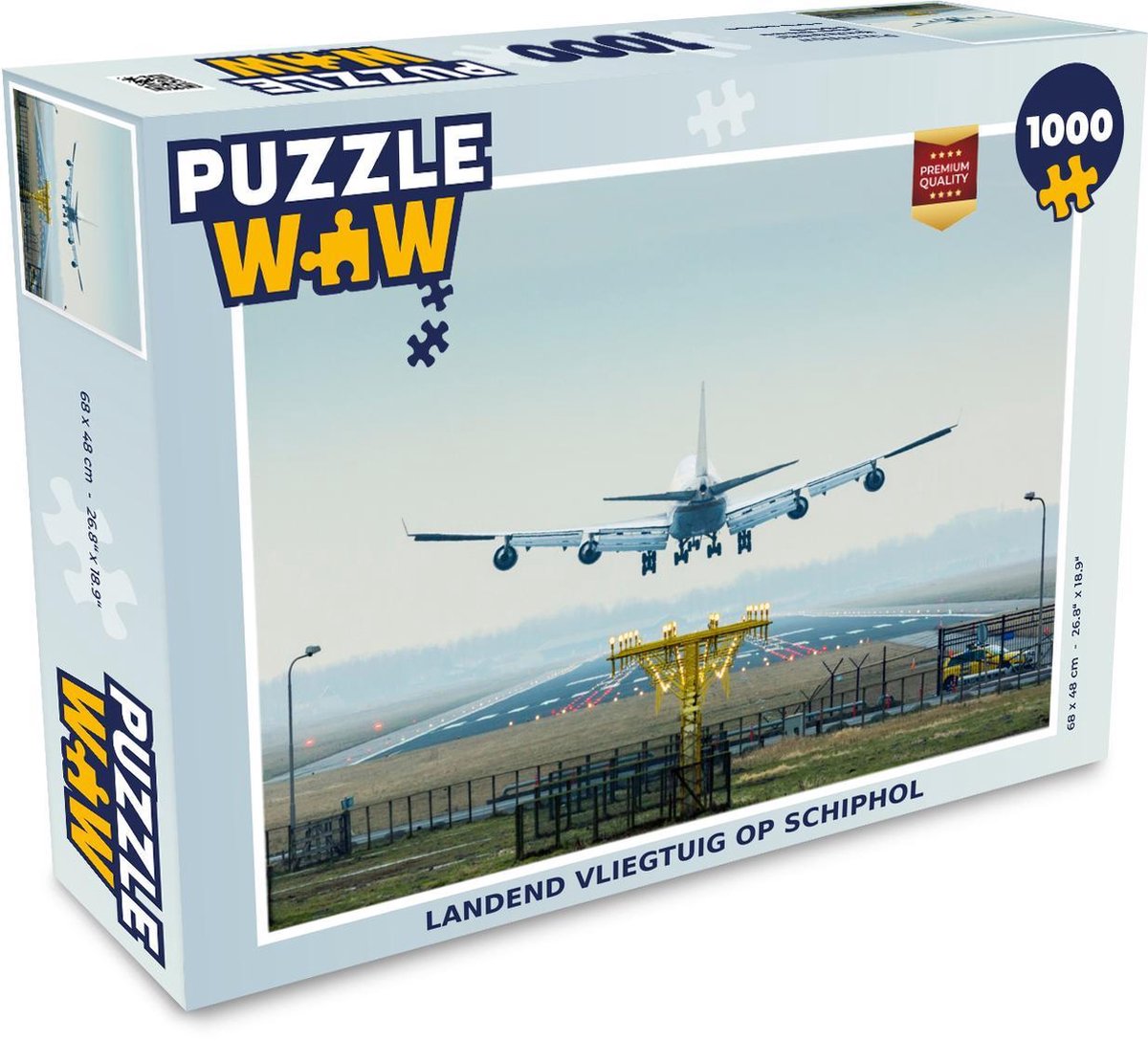 Puzzel 1000 stukjes volwassenen Schiphol 1000 stukjes - Landend vliegtuig op Schiphol puzzel 1000 stukjes  - PuzzleWow heeft +100000 puzzels