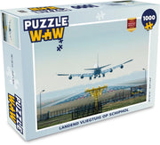 Puzzel 1000 stukjes volwassenen Schiphol 1000 stukjes - Landend vliegtuig op Schiphol puzzel 1000 stukjes  - PuzzleWow heeft +100000 puzzels