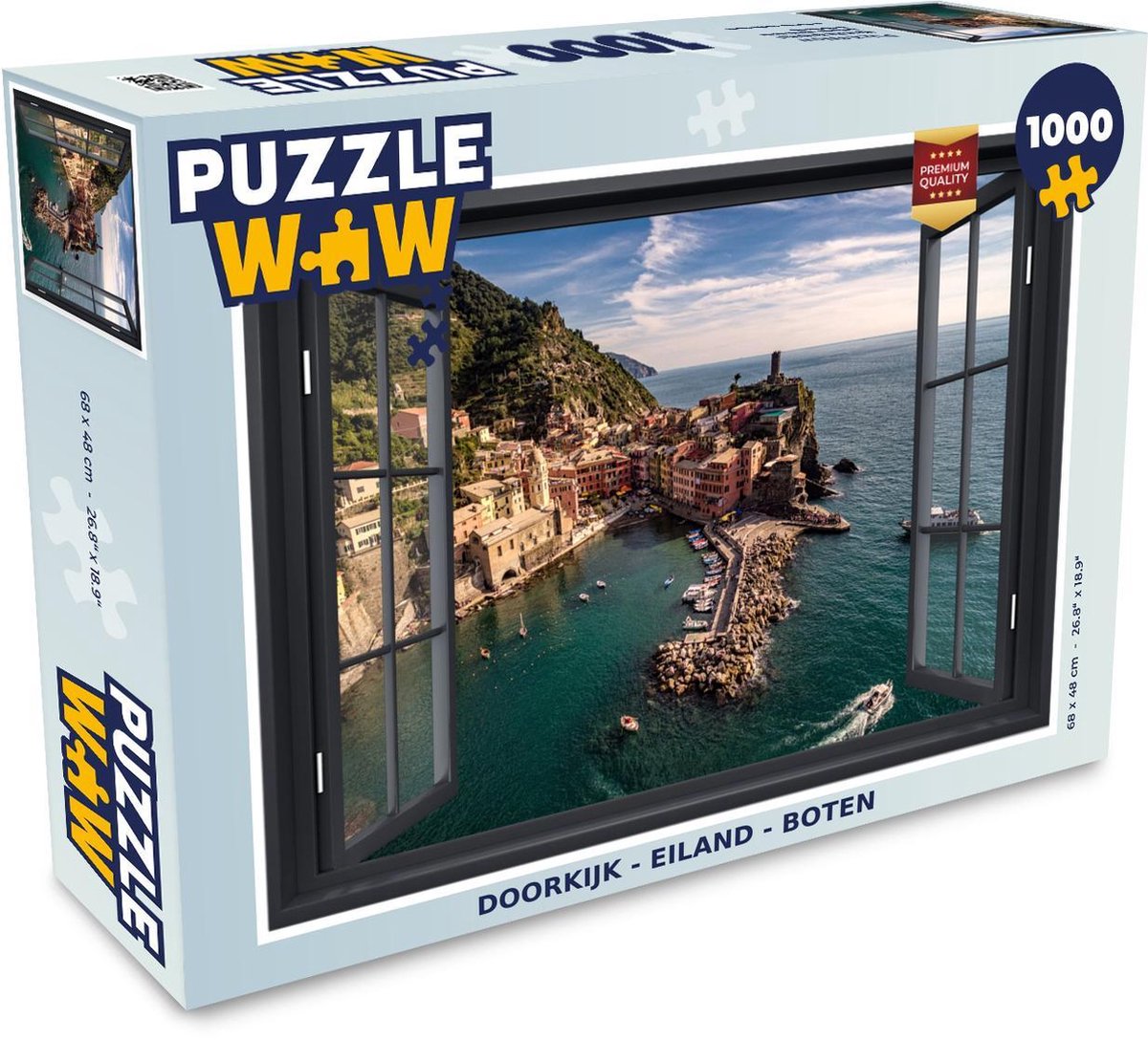 Puzzel - Puzzel 1000 stukjes volwassenen - Doorkijk - Eiland - Boot - Legpuzzel