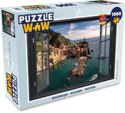 Puzzel - Puzzel 1000 stukjes volwassenen - Doorkijk - Eiland - Boot - Legpuzzel