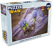 Puzzel 1000 stukjes volwassenen Hyacint  1000 stukjes - Verse hyacinten uit de grond puzzel 1000 stukjes  - PuzzleWow heeft +100000 puzzels