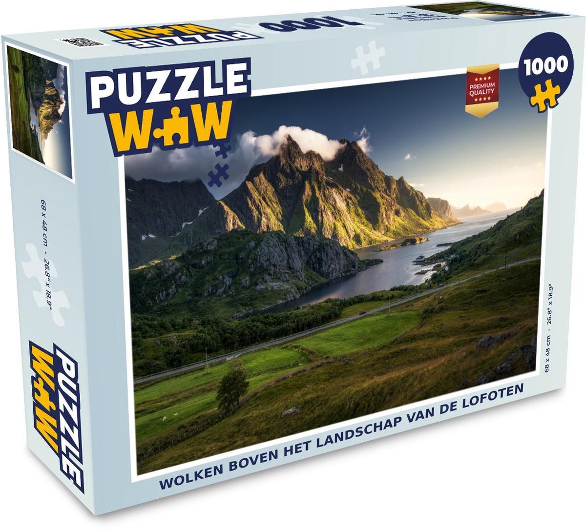 Puzzel 1000 stukjes volwassenen Lofoten eilanden Noorwegen 1000 stukjes - Wolken boven het landschap van de Lofoten  - PuzzleWow heeft +100000 puzzels