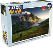 Puzzel 1000 stukjes volwassenen Lofoten eilanden Noorwegen 1000 stukjes - Wolken boven het landschap van de Lofoten  - PuzzleWow heeft +100000 puzzels