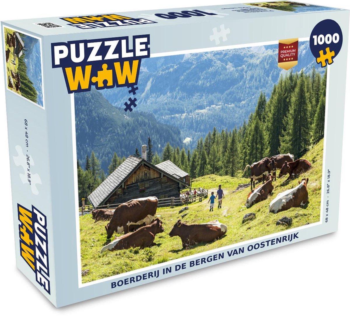 Puzzel 1000 stukjes volwassenen Oostenrijk 1000 stukjes - Boerderij in de bergen van Oostenrijk puzzel 1000 stukjes  - PuzzleWow heeft +100000 puzzels