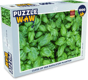 Puzzel - Puzzel 1000 stukjes volwassenen - Close-up van basilicum planten - Legpuzzel