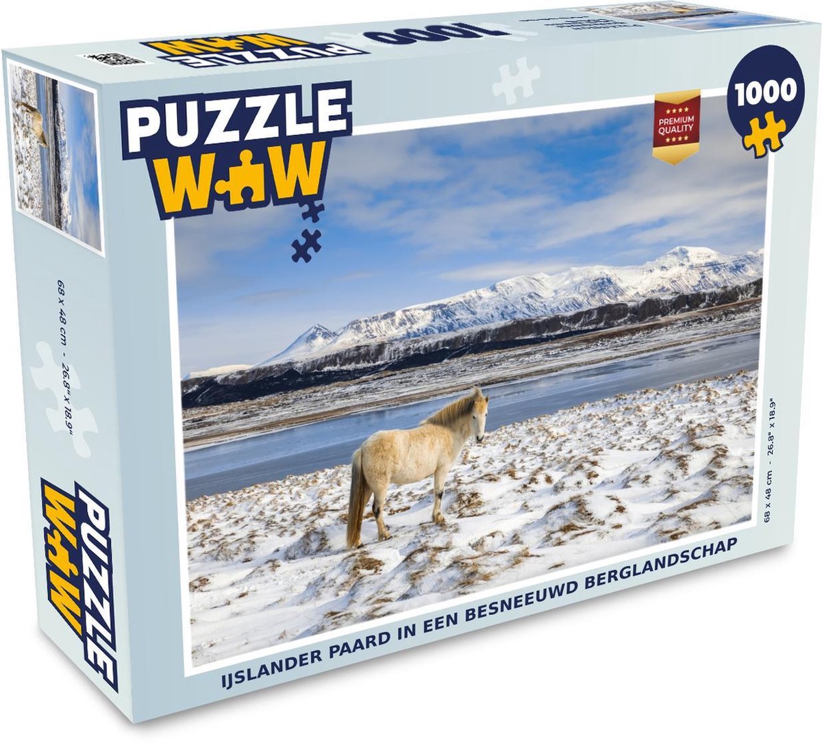 Puzzel 1000 stukjes volwassenen De ijslander 1000 stukjes - IJslander paard in een besneeuwd berglandschap puzzel 1000 stukjes  - PuzzleWow heeft +100000 puzzels