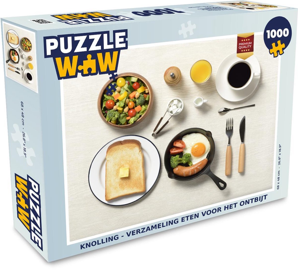 Puzzel 1000 stukjes volwassenen Knolling - Eten 1000 stukjes - Knolling - verzameling eten voor het ontbijt puzzel 1000 stukjes  - PuzzleWow heeft +100000 puzzels