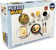 Puzzel 1000 stukjes volwassenen Knolling - Eten 1000 stukjes - Knolling - verzameling eten voor het ontbijt puzzel 1000 stukjes  - PuzzleWow heeft +100000 puzzels
