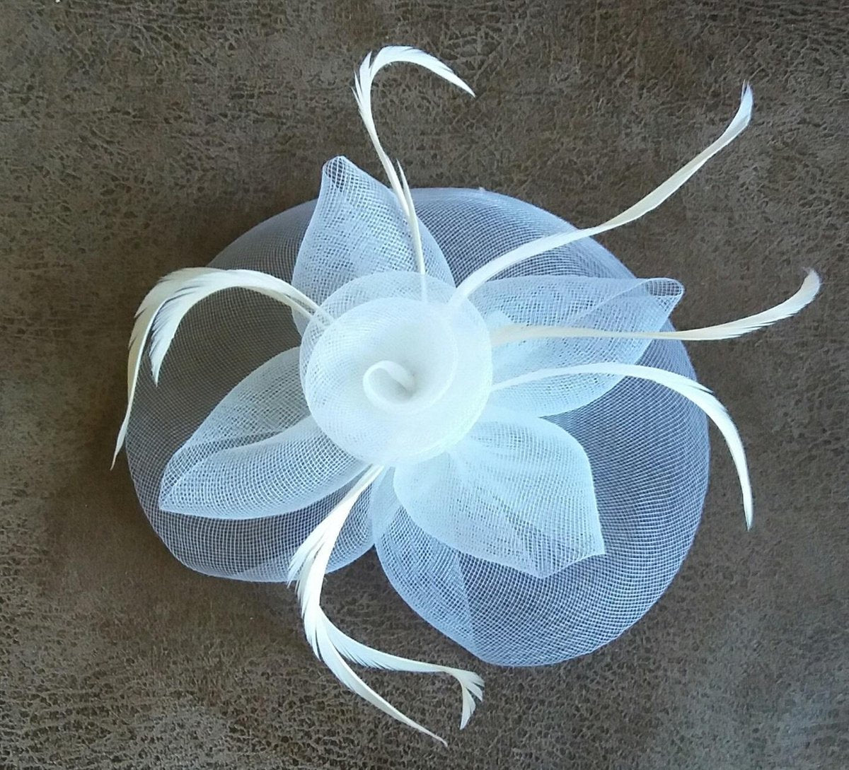 haardeco - Marlies - wit - gaas en veertjes -20cm