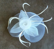 haardeco - Marlies - wit - gaas en veertjes -20cm