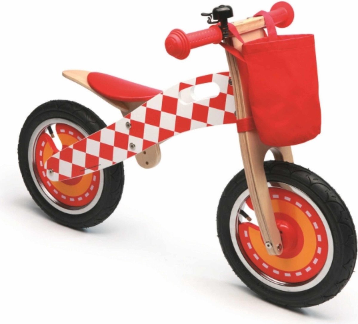 Houten loopfiets rood
