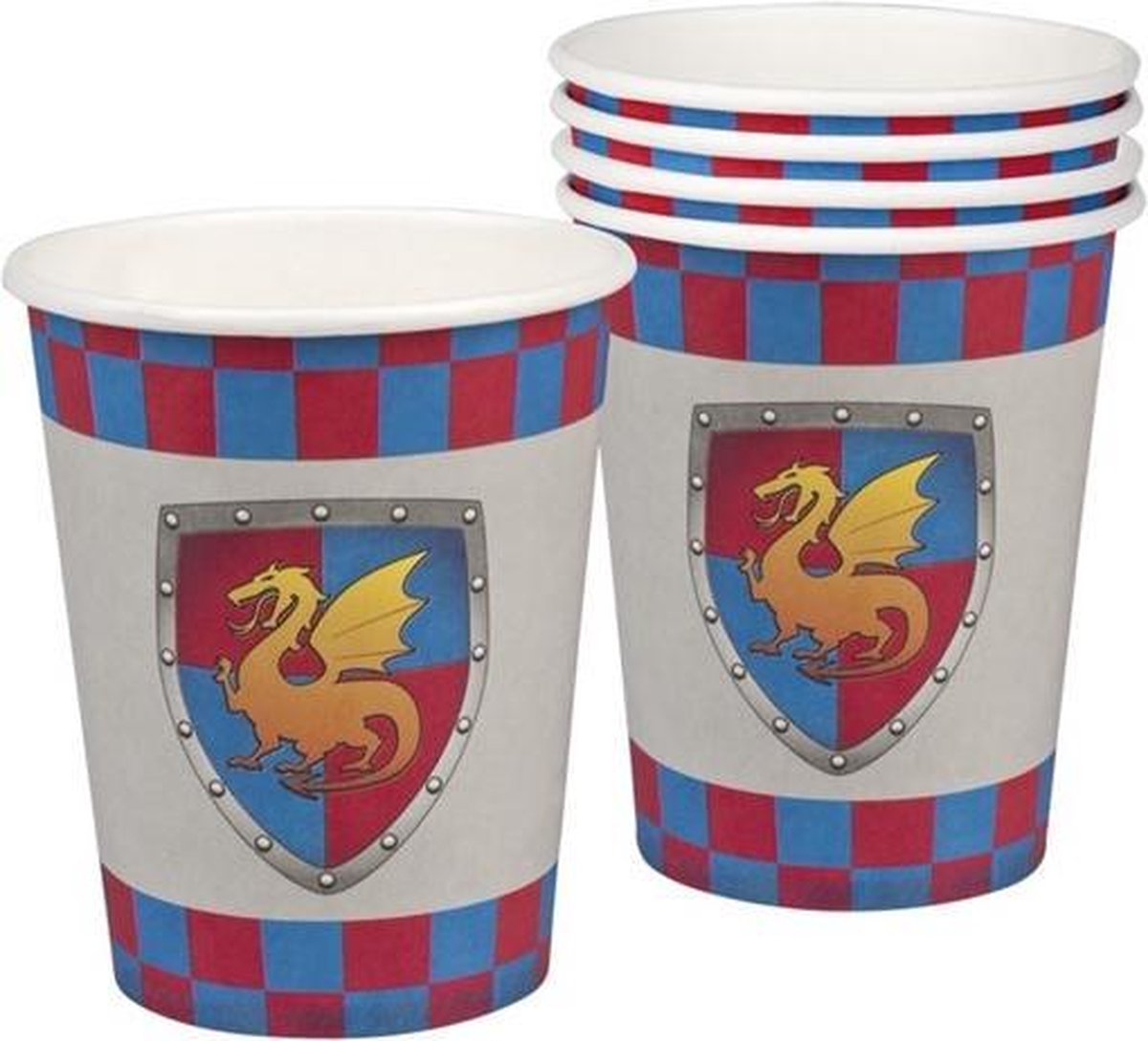 Set 6 Bekertjes Knights & Dragons (25 Cl)